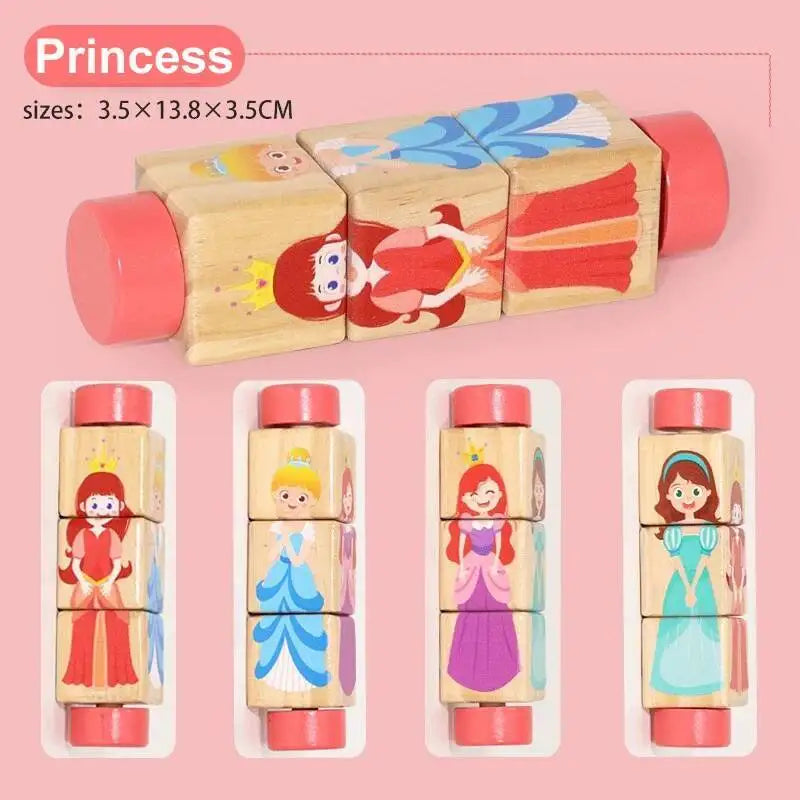 Rotating Wooden Cartoon Matching Puzzle