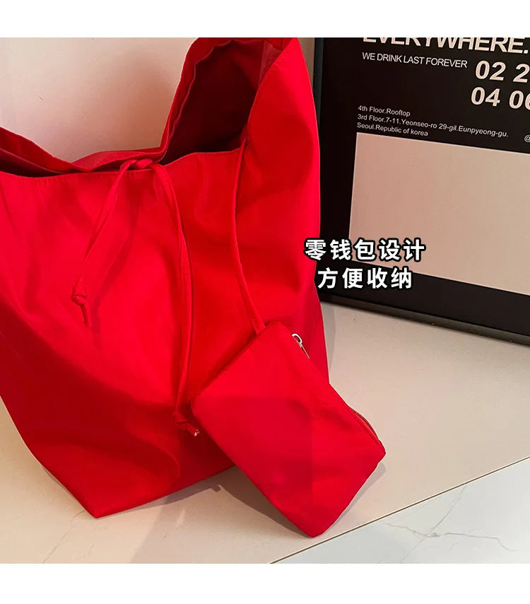 Minimalist Nylon Tote Shoulder Bag