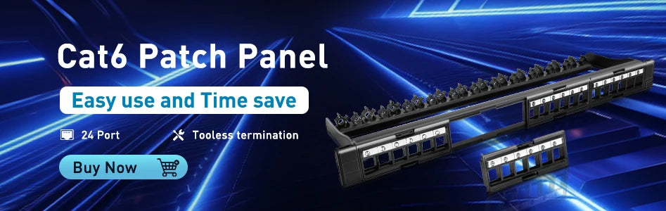 19-Inch RJ45 Keystone Patch Panel with Inline Couplers