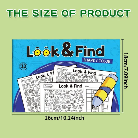 Kids Look & Find Activity Book with Colouring Games