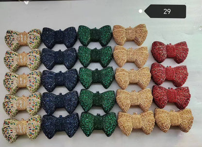 Rhinestone Bow Evening Clutch