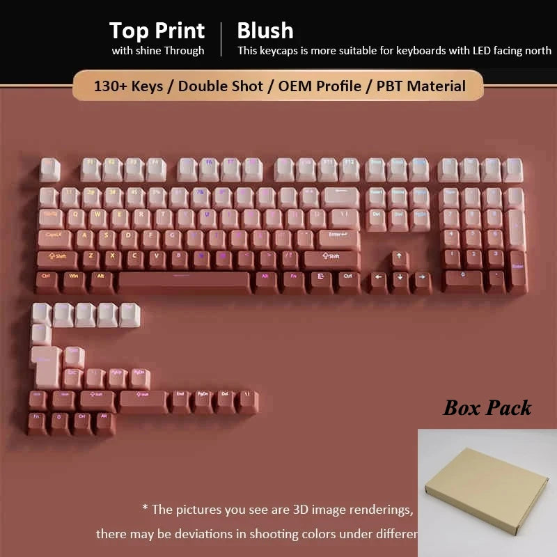 Gradient Red Cherry Profile RGB Keycaps Set