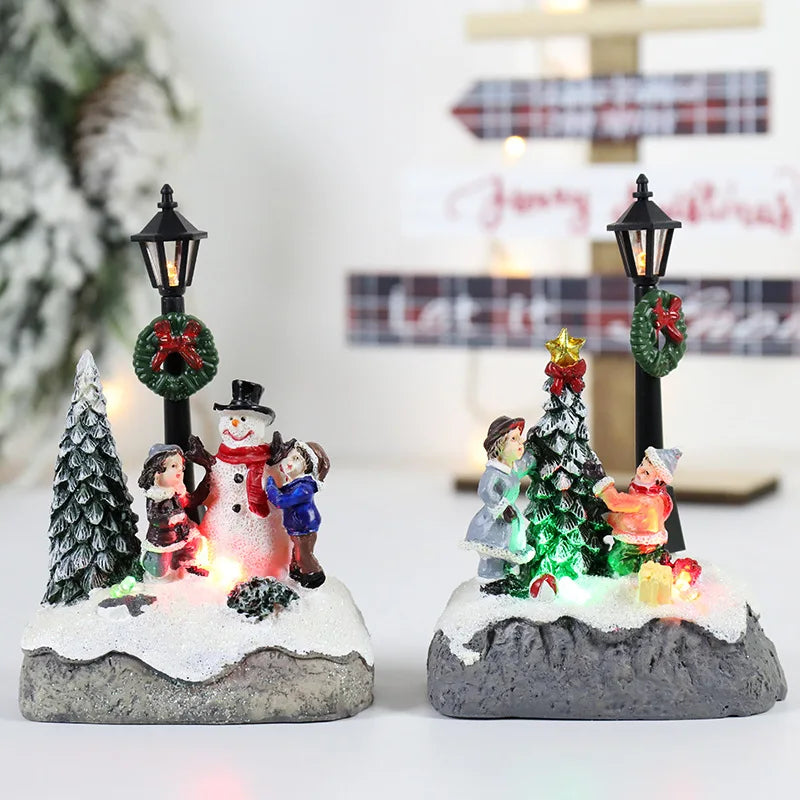 LED Christmas Village Snowman Scene