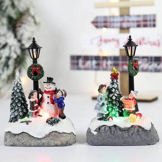 LED Christmas Village Snowman Scene