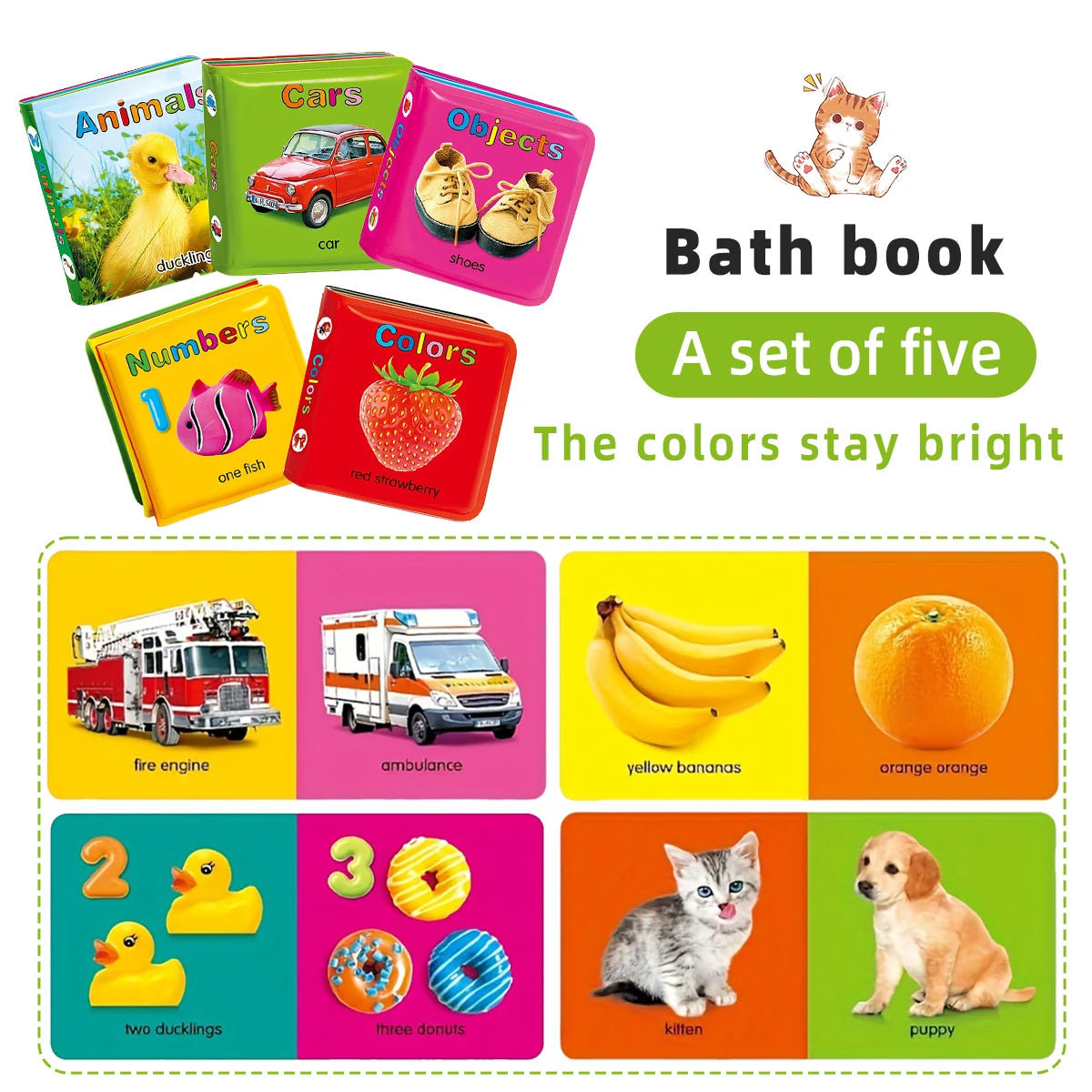 Baby Bath Book Waterproof English Toy