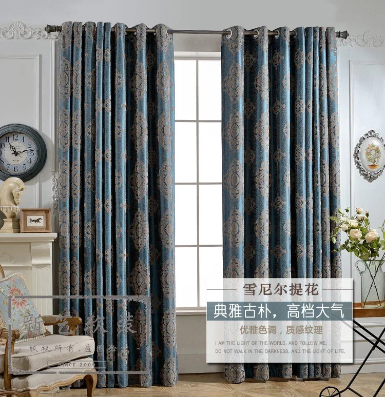 European Chenille Jacquard Luxury Curtain