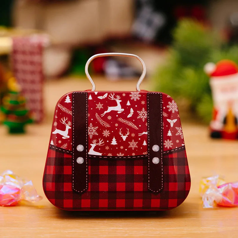 Christmas Handbag-Shaped Tin Storage Box