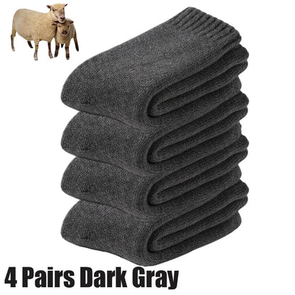 4 Pairs Winter Thermal Wool Socks
