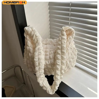 Pleated Quilted Crossbody Shoulder Bag