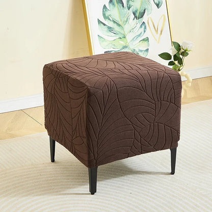 Elastic Jacquard Ottoman Footstool Cover