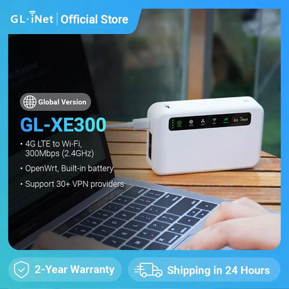 GL-XE300 OpenWrt Travel WiFi Hotspot with Battery