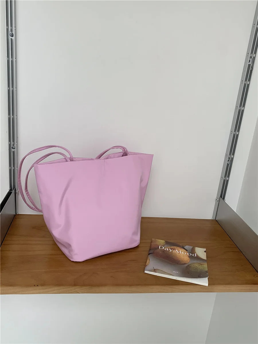 Women’s Soft Nylon Bucket Tote Bag