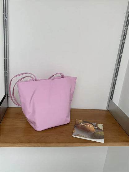 Women’s Soft Nylon Bucket Tote Bag