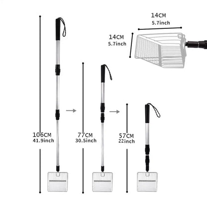 Extendable Metal Cat Litter Scoop with Long Handle