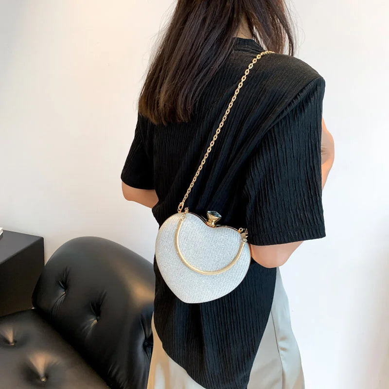 Heart Shape Evening Crossbody Bag