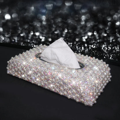 Luxury Pearl Diamond Tissue Box Holder