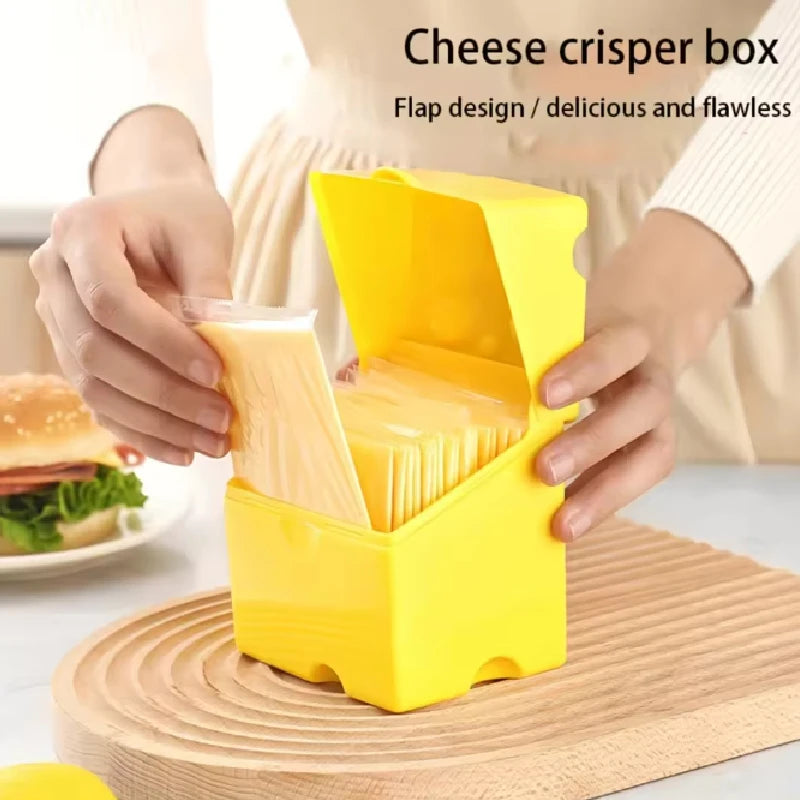 Plastic Cheese Slice Storage Container with Flip-Top Lid