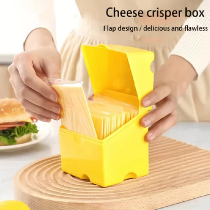 Plastic Cheese Slice Storage Container with Flip-Top Lid