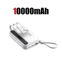 Portable Power Bank with Built-In Charging Cables