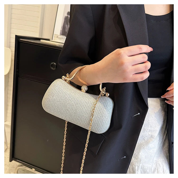 Pearl Chain Evening Shoulder Bag