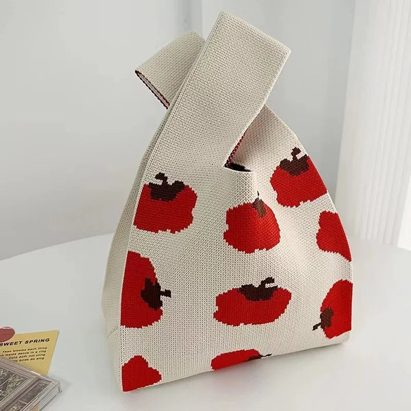 Handmade Knitted Knot Wrist Tote Bag