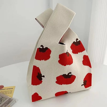 Handmade Knitted Knot Wrist Tote Bag