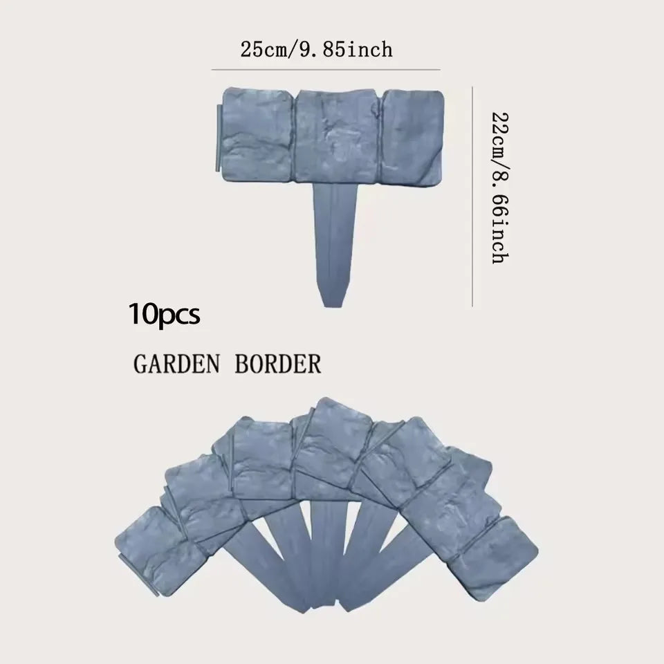 Garden Stone Effect Border Edging Fence Set