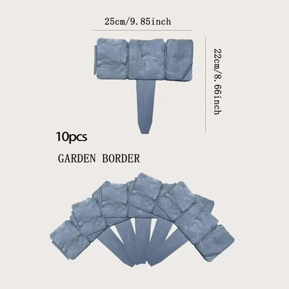 Garden Stone Effect Border Edging Fence Set