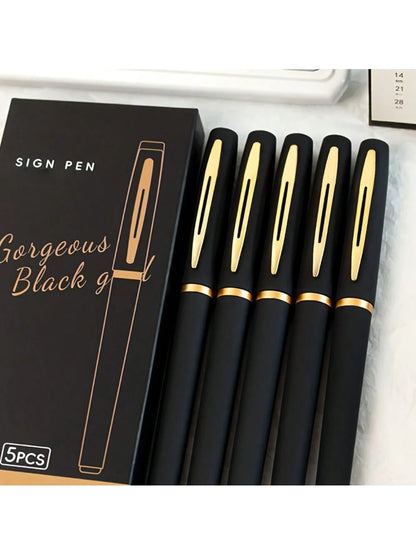 Black & Gold Gel Pens – 0.5mm Fine Tip