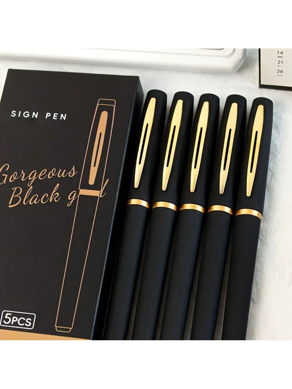 Black & Gold Gel Pens – 0.5mm Fine Tip