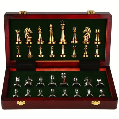 Deluxe Folding Wooden Chess Set