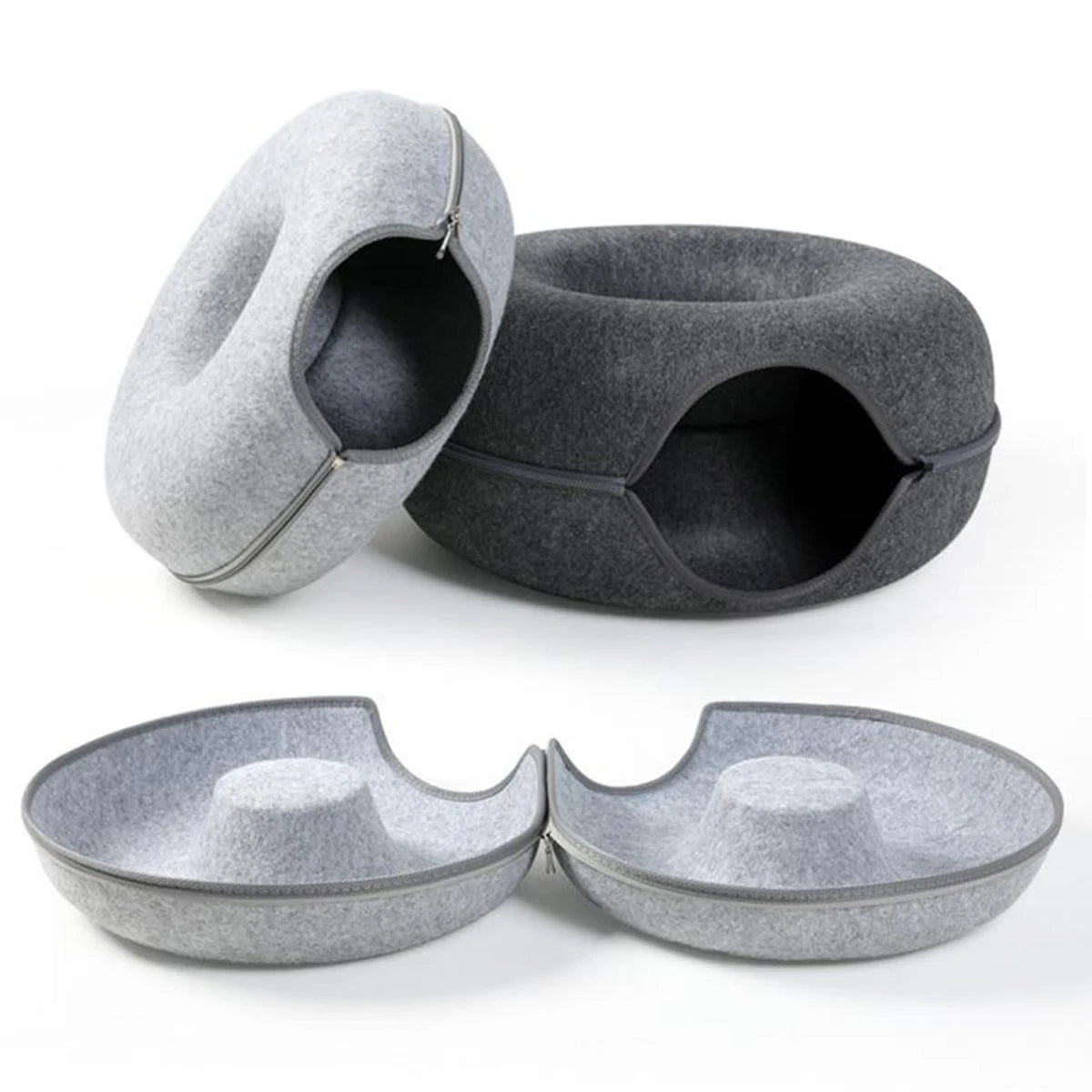 B-Tunnel Donut Cat Bed & Play Tunnel