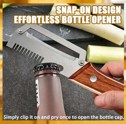 3-in-1 Stainless Steel Vegetable & Fruit Peeler with Oak Handle