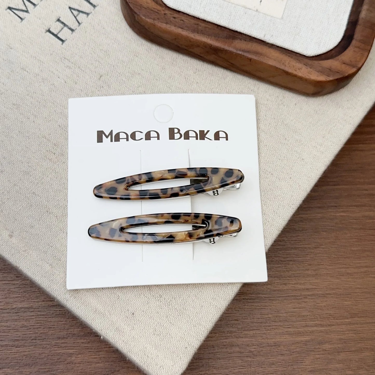 Acetate Hollow Oval Hair Clips Set