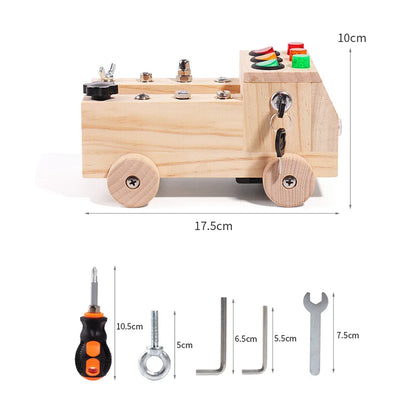 Children's Wooden LED Switch Busy Board Disassembly and Assembly Screws and Nuts