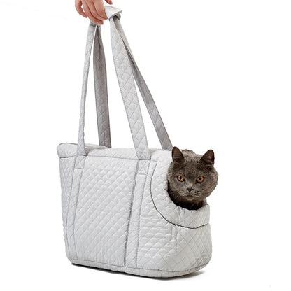 Quilted Pet Carrier Shoulder Bag