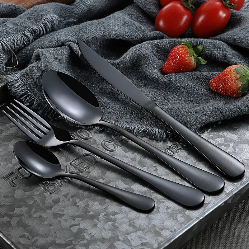 Black Stainless Steel Cutlery Set
