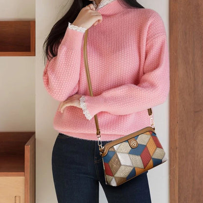 Geometric Patchwork Crossbody Bag