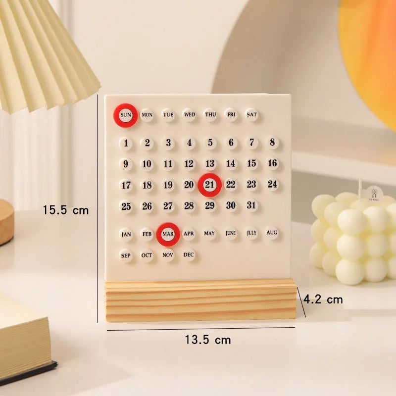 Wooden Perpetual Calendar – Adjustable Montessori Desk Calendar