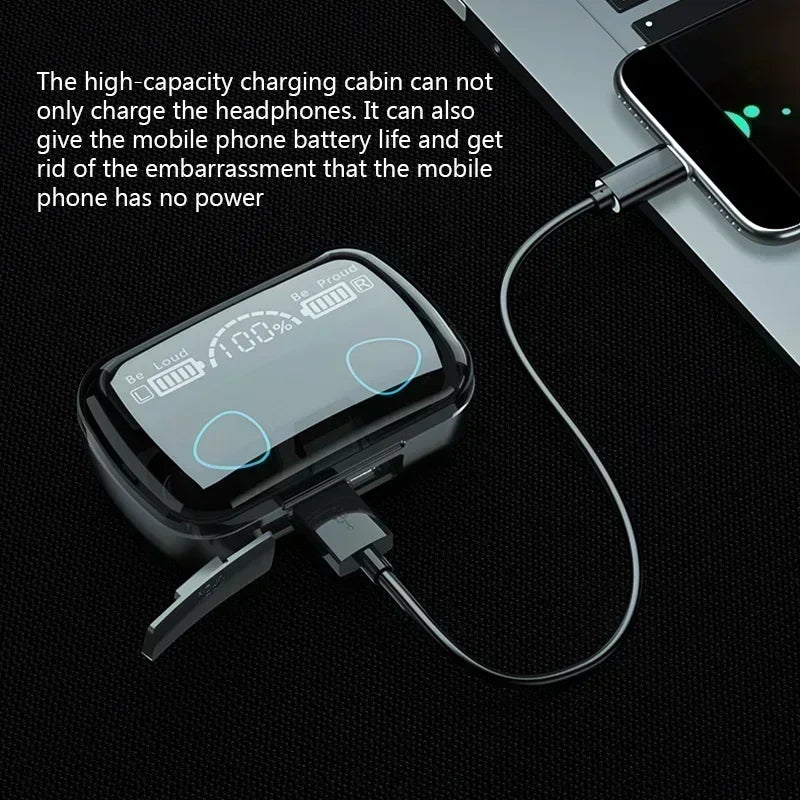 M10 TWS Bluetooth 5.3 Wireless Earbuds with LED Charging Case