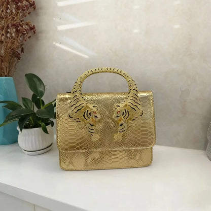 Elegant Croc-Texture Top Handle Handbag