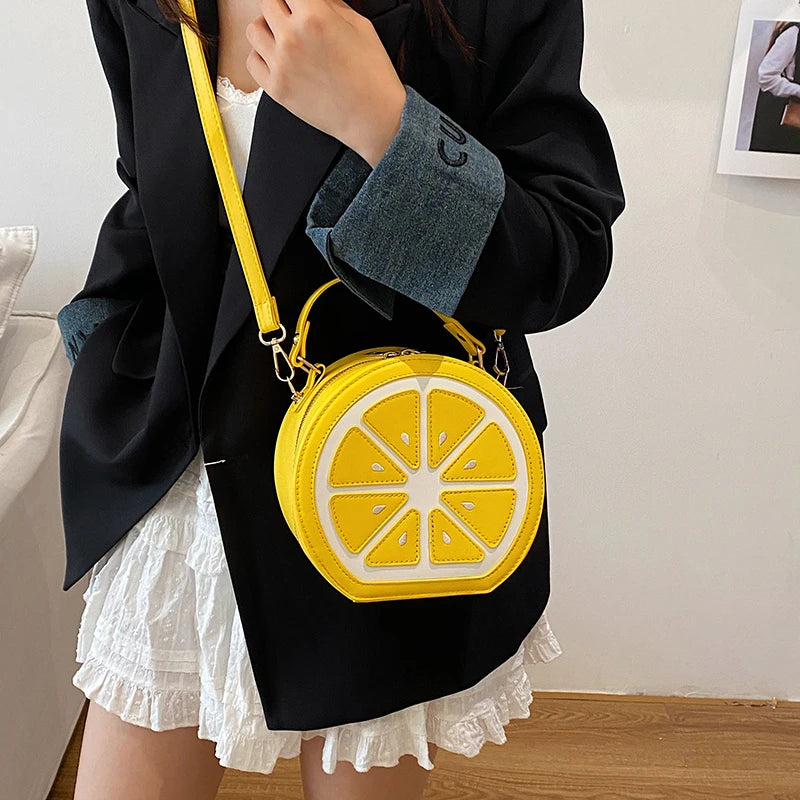 Citrus Slice Round Crossbody Bag