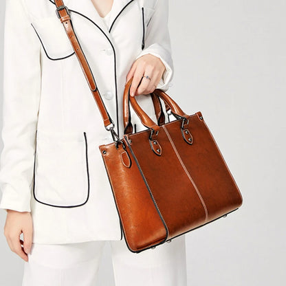 Genuine Leather Tote & Crossbody Handbag