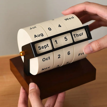 Rotating Wheel Perpetual Calendar Desk Ornament