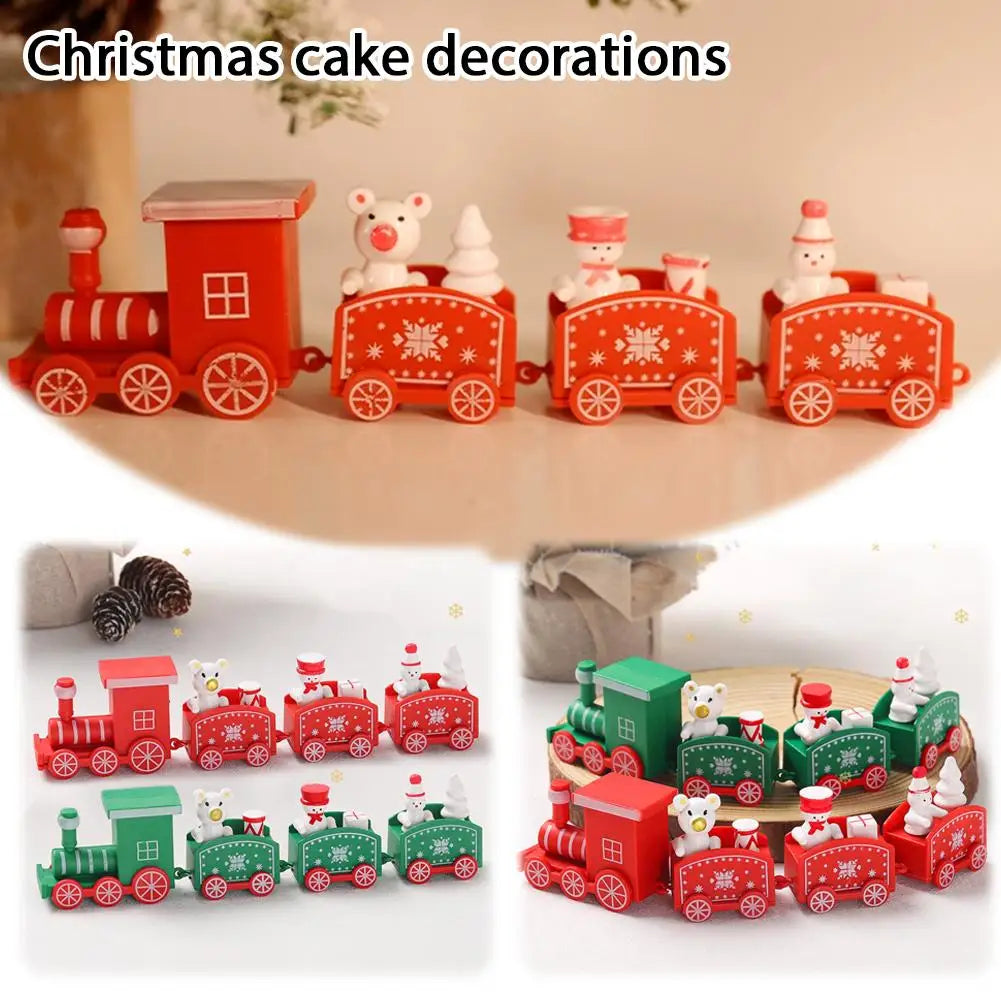 Painted Christmas Train Tabletop Ornament