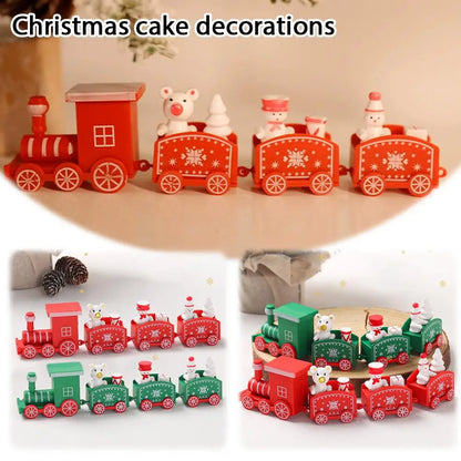 Painted Christmas Train Tabletop Ornament