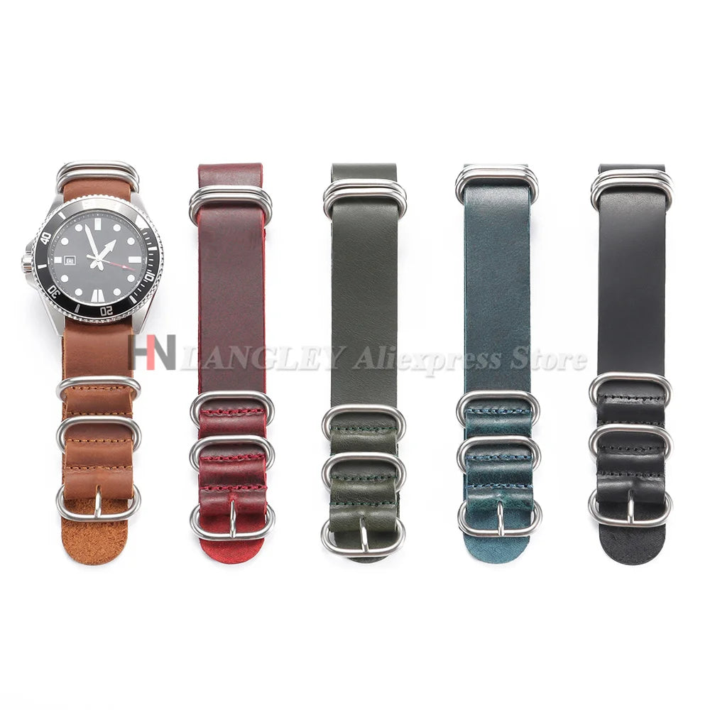 Vintage Genuine Leather Watch Strap 18mm 20mm 22mm