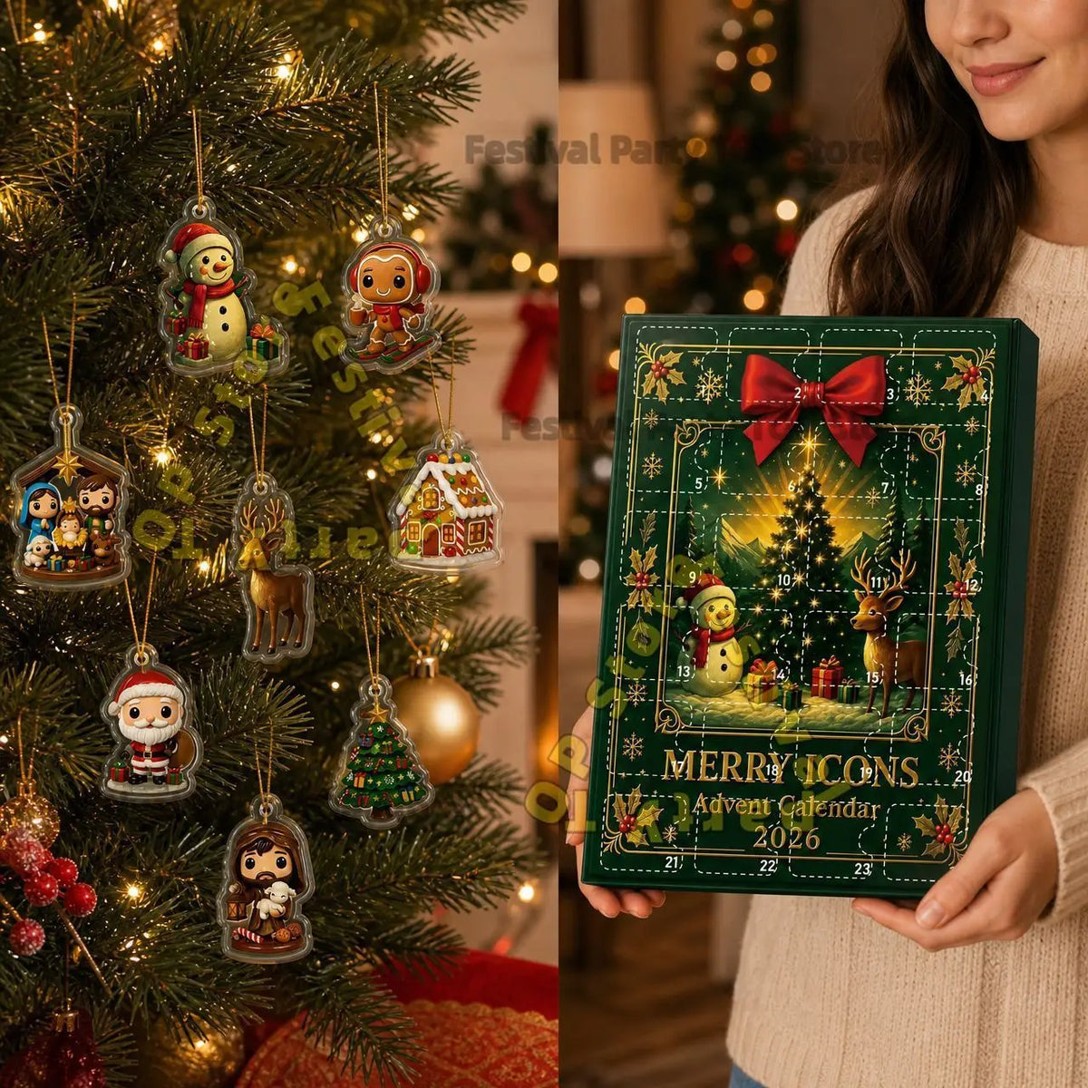 24-Day Christmas Countdown Ornament Box