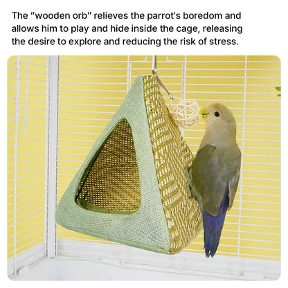 Bird Hammock Nest – Bamboo Hanging Parrot Sleeping House