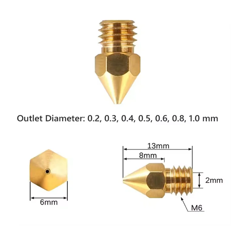 24-Piece MK8 Brass 3D Printer Nozzle Set